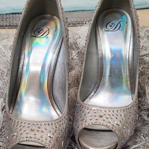 Silver  Stilettos with gems